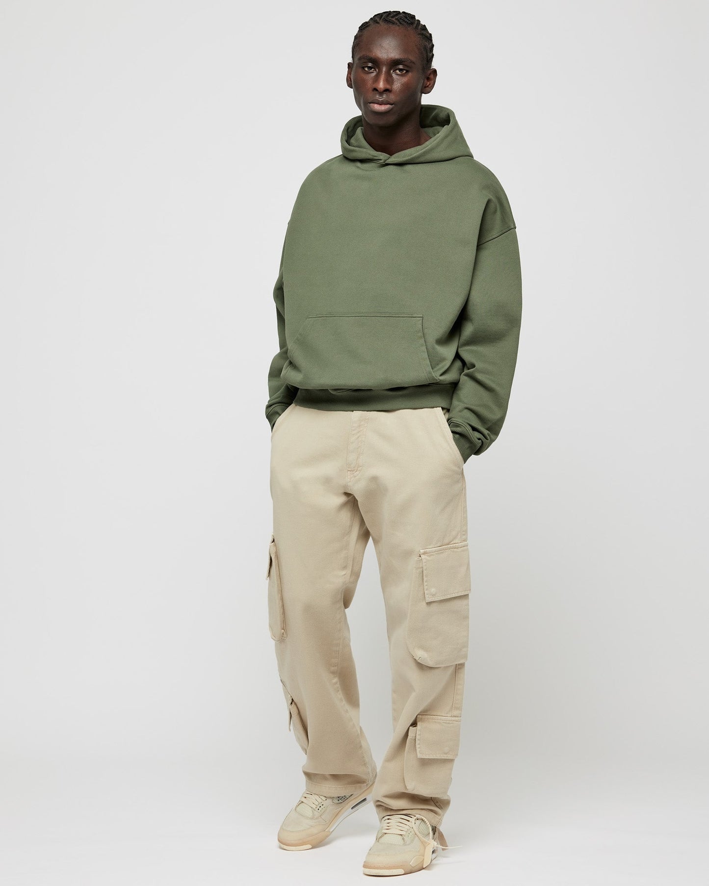 Heavy Smokey Green Basic Hoodie